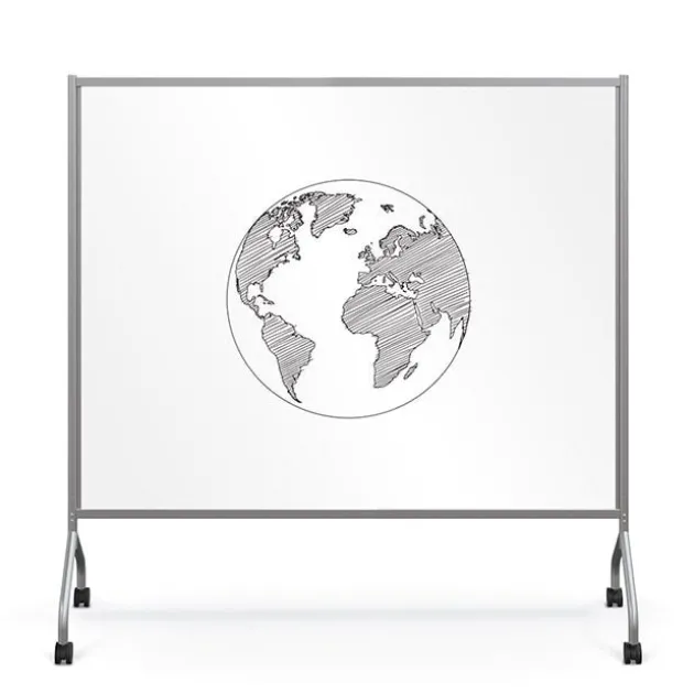 Essentials Clear Dry Erase Mobile Divider 71'' W