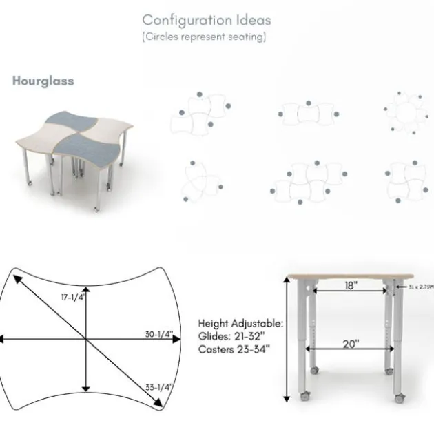 ESTO Hourglass Student Desk (Baltic Birch Top)