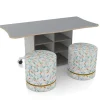 ESTO Inverse Table with Perch Circle Soft Seating Package, Folkstone Hex Finish