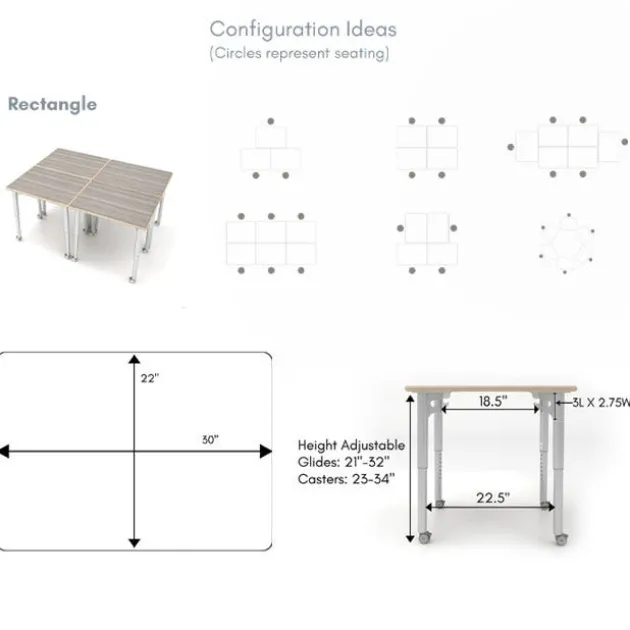 ESTO Rectangle 25-Pack Student Desks