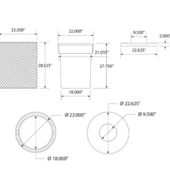 Expanded Metal Trash Receptacle (32 Gallon)