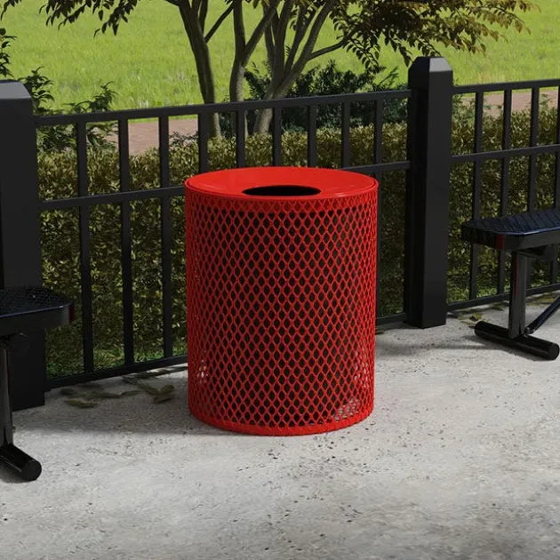 Expanded Metal Trash Receptacle (32 Gallon)