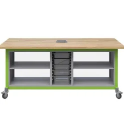 Explorer Double Open Storage Module & 5-Bin Storage Maker Table by Haskell