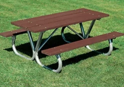 Extra Heavy-Duty Bolt-Thru Recycled Plank Picnic Tables