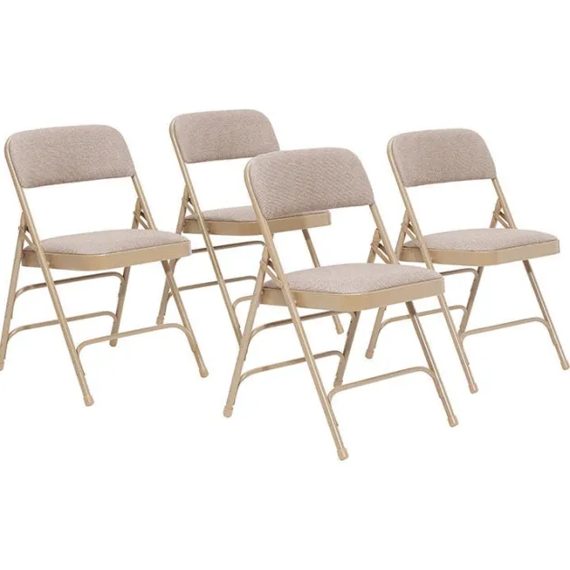 Fabric Padded Folding Chairs Triple Braced 2300 (4 Pack)