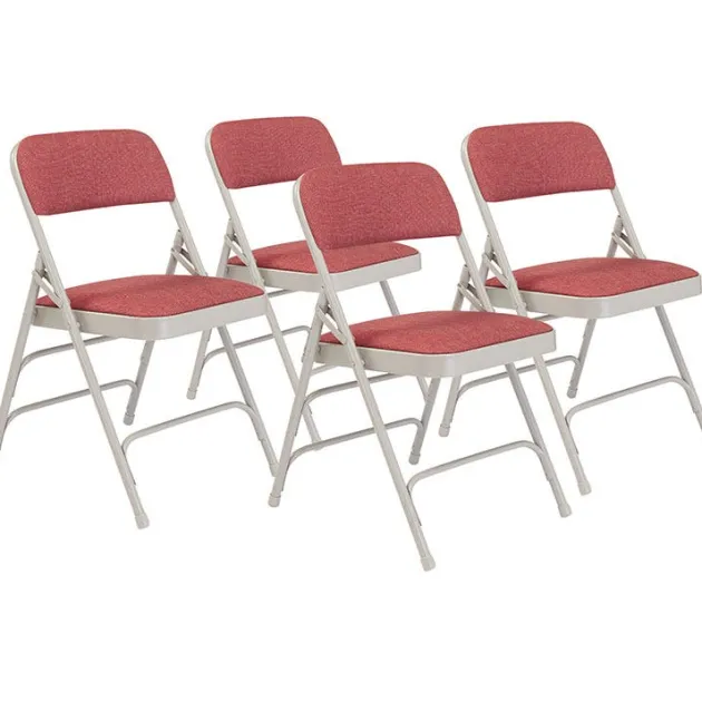 Fabric Padded Folding Chairs Triple Braced 2300 (4 Pack)