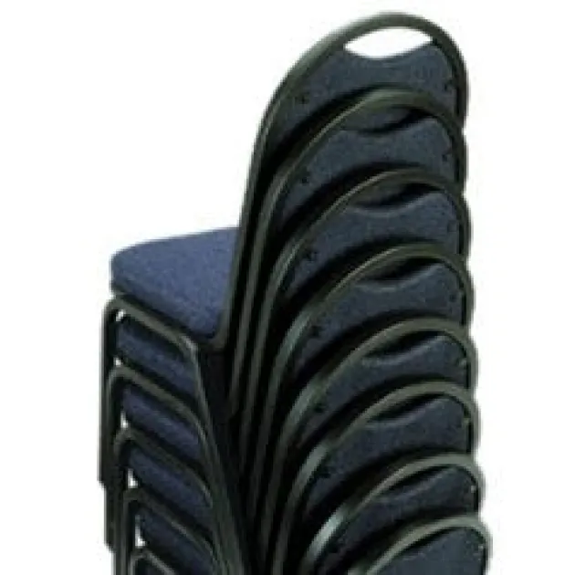 Fabric Padded Stack Chair with Round Back and Crown Seat