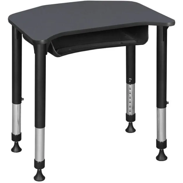 Ferris Height Adjustable Student Desk with Book Box (26" x 24")