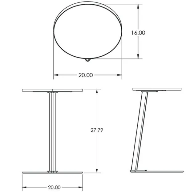 Flowform Oval Laptop Side Lounge Table
