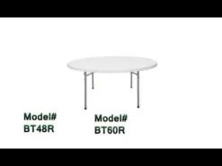 Folding Round Table (60'') with Eight Padded Folding Chairs