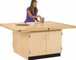 Four-Station Workbench w/ Cabinet