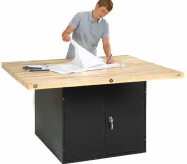Four-Station Workbench w/ Double Door Storage