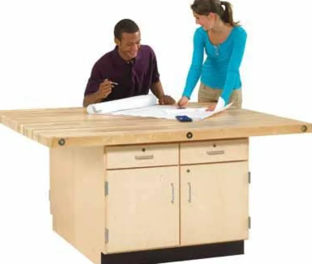 Four-Station Workbench w/ Four Doors & Four Drawers
