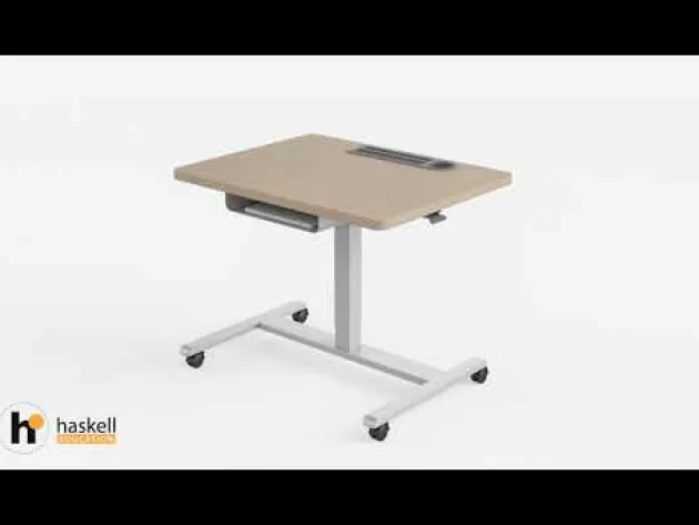 Fuzion Sit to Stand Adjustable Desk w/ Grommet (22'' x 26'') - Quick Ship