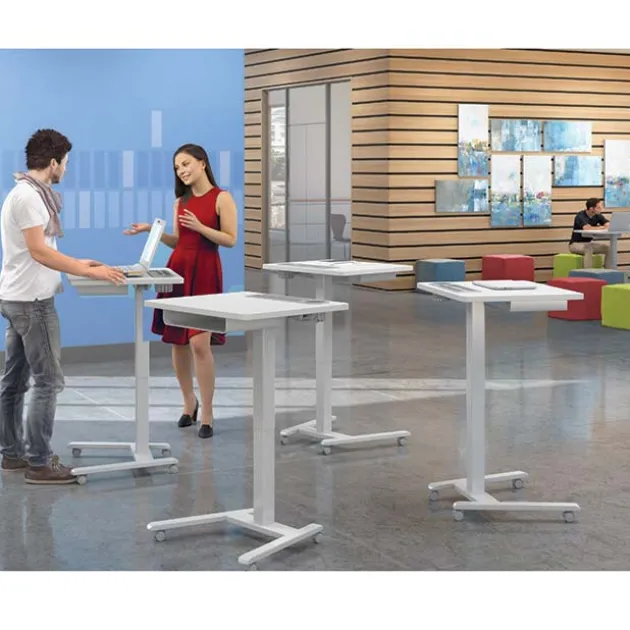 Fuzion Sit to Stand Adjustable Desk w/ Grommet (22'' x 26'') - Quick Ship