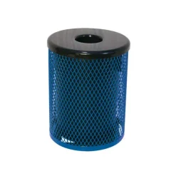32 Gallon Outdoor Metal Trash Receptacle Kit w/ Lid & Liner