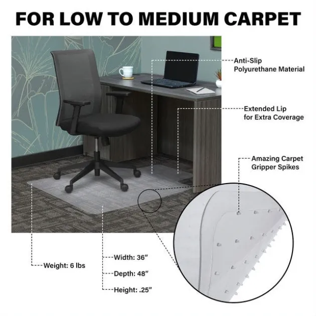 Gripper Office Chair Mat (For Carpets)