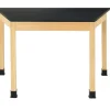 Hardwood Science Lab Table - Laminate 60'' x 24'' x 30'' Trapezoid (Maple)