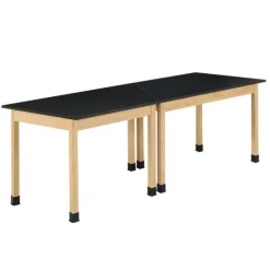 Hardwood Science Lab Table - Laminate 60'' x 24'' x 30'' Trapezoid (Maple)