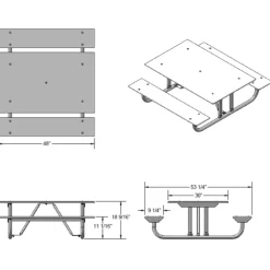 Heavy-Duty 4' Preschool Outdoor Picnic Table