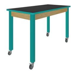 36” H Hybrid Steel Table w/ Chemguard Top & Casters (48” W x 30” D)