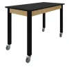 36” H Hybrid Steel Table w/ Epoxy Top & Casters (72” W x 24” D)