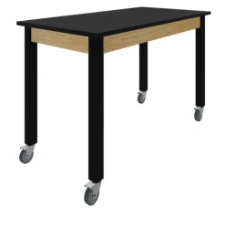 36” H Hybrid Steel Table w/ Epoxy Top & Casters (72” W x 24” D)