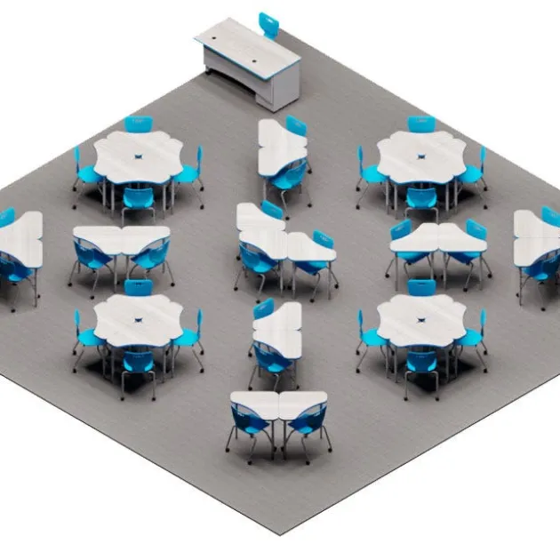 Hierarchy Boomerang Classroom Desk Package Set