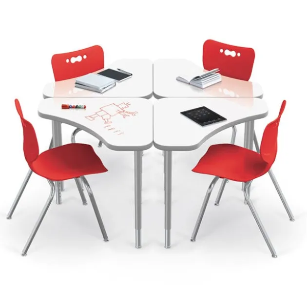 Hierarchy Boomerang Snap Desk with Dry Erase Top