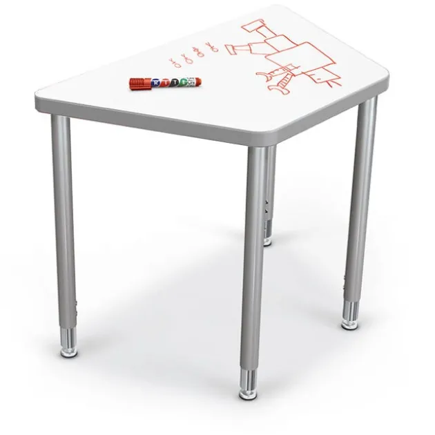 Hierarchy Trapezoid Snap Desks with Dry Erase Top