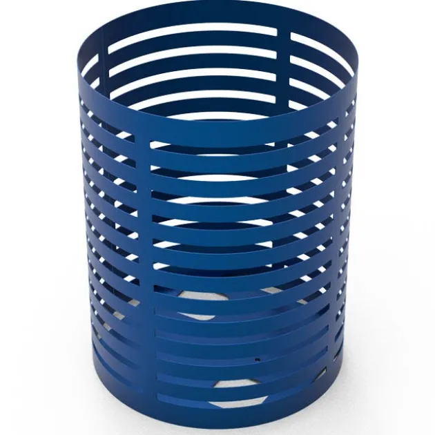 Horizontal Slat Trash Receptacle