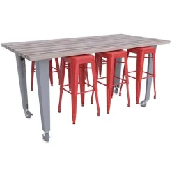 IDEA Island Makerspace Tables with Metal Stools