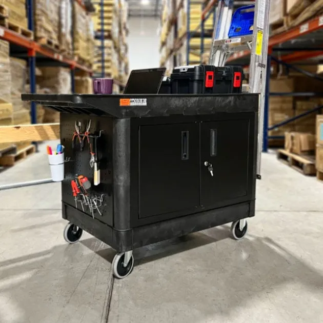 Industrial Locking Cabinet Utility Cart