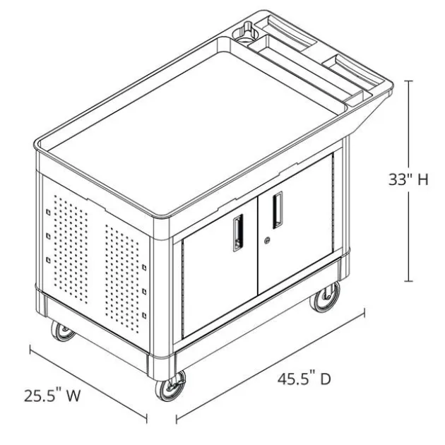 Industrial Locking Cabinet Utility Cart