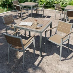 Ivy Series Square Outdoor Table Set w/ 4 Chairs