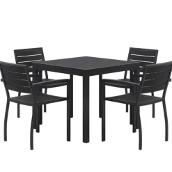 Ivy Series Square Outdoor Table Set w/ 4 Chairs