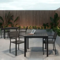 Ivy Series Square Outdoor Table Set w/ 4 Chairs
