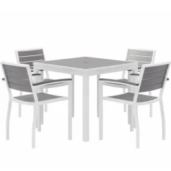Ivy Series Square Outdoor Table Set w/ 4 Chairs
