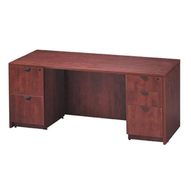 Kneespace Credenza with Double Full Pedestal