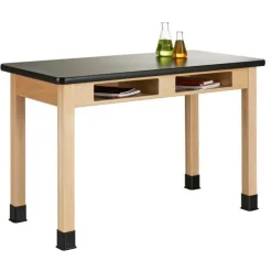 Laminate Maple Science Table with Book Compartment (30'' D X 72'' W)