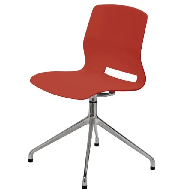 Lola Stainless Steel Base 4-Post Swivel Chair
