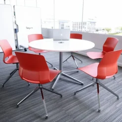 Lola Stainless Steel Base 4-Post Swivel Chair