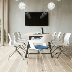 Lola Stainless Steel Base 4-Post Swivel Chair