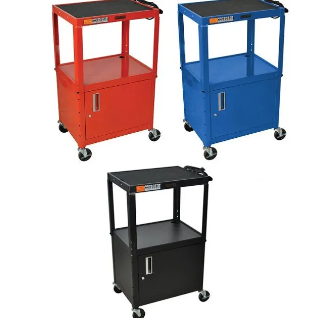 Metal Utility Cart w/ Cabinet & Electrical Assembly