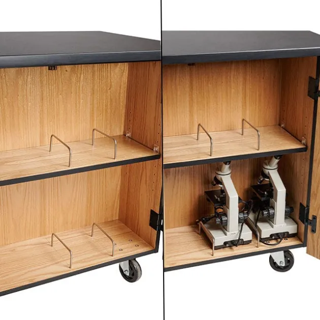 Microscope Storage Mobile Science Cabinet with Chem-Res Top (48" x 28")