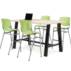 Midtown Rectangle Cafe Standing Height Table with Kool Barstool Package