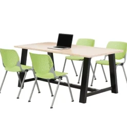 Midtown Rectangle Cafe Table with Kool Seating Package