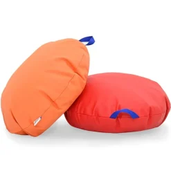 Mini Round Pouf with Handle - Set of 2