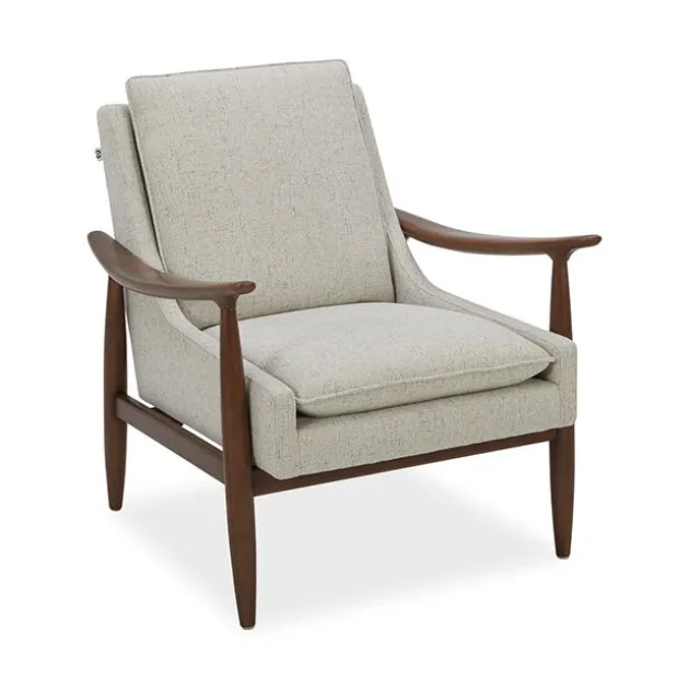 Mira Wood Arm Upholstered Lounge Chair