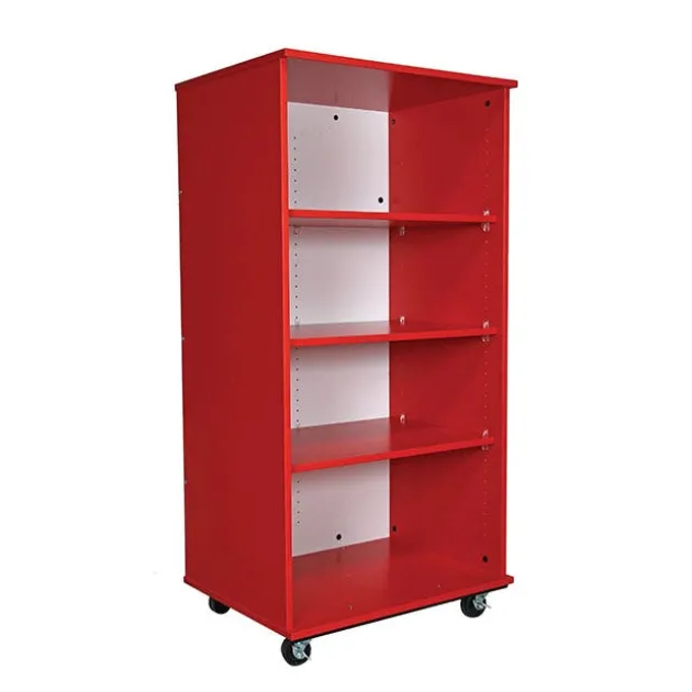 Mobile Bookcase with Dry Erase Back (30" W x 23" D x 60" H)